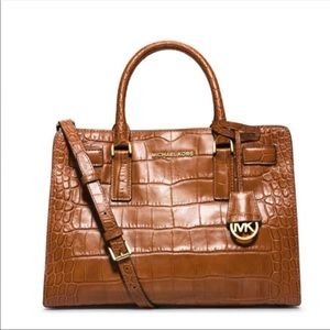 Michael Kors Dillon Walnut purse, Crocodile Emboss